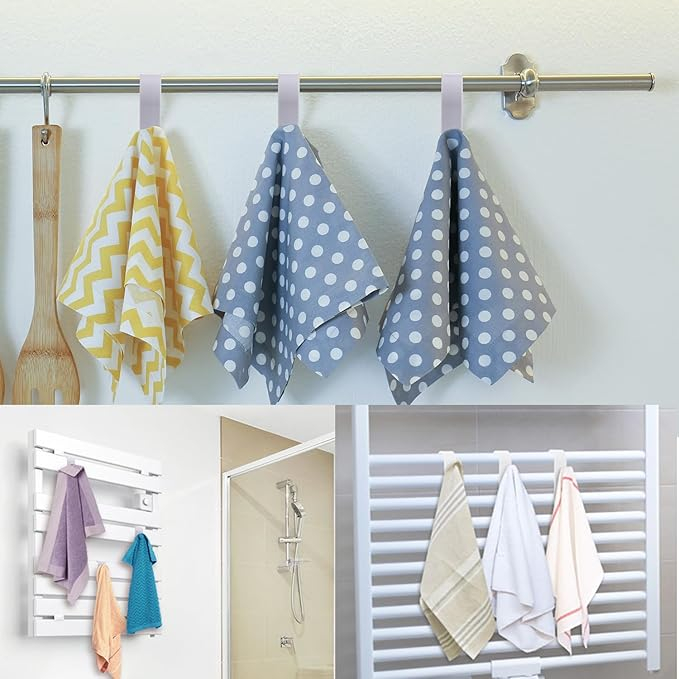 Set 10 Cârlige ABS pentru Calorifer Rotund – Ideal pentru Prosoape, Halate, Baie [4]