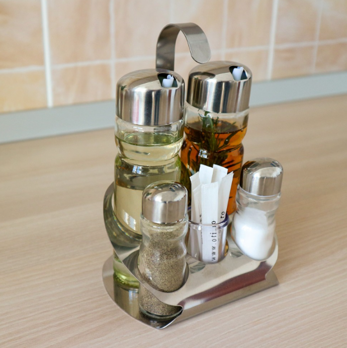 Oliviera Gastro din inox si sticla cu suport pentru scobitori [3]