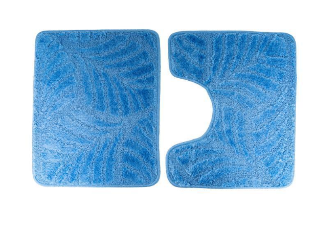 Set covoras de baie 3 piese, polipropilena, 100x60, 60x50, 40x60, Albastru Deschis [3]