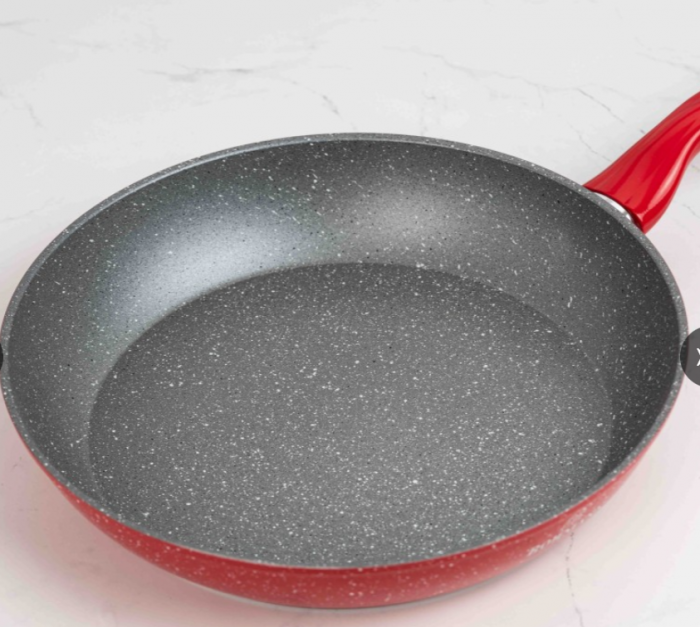 Set cratite din aluminiu forjat, 7 piese, Bohmann, marmorat interior-exterior, inclusiv inductie, rosu [9]