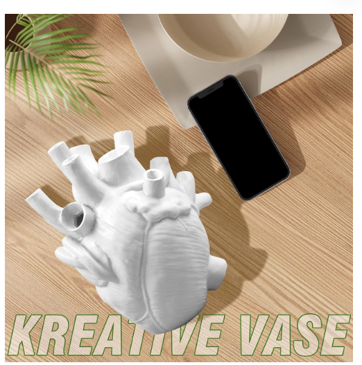 Vază Deco Inimă din Rășină – Design Artistic 3D, Ideală pentru Aranjamente Decorative [4]