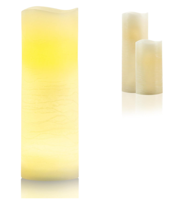 Lumanare Decorativa din ceara, Flower Power, 10 x 30 cm, Culoare Crem, Design Floral, Ardere Uniforma, Pentru Casa si Evenimente [2]