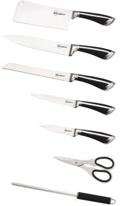 Set de cutite din inox turnat Bohmann, 8 piese, negru argintiu [2]