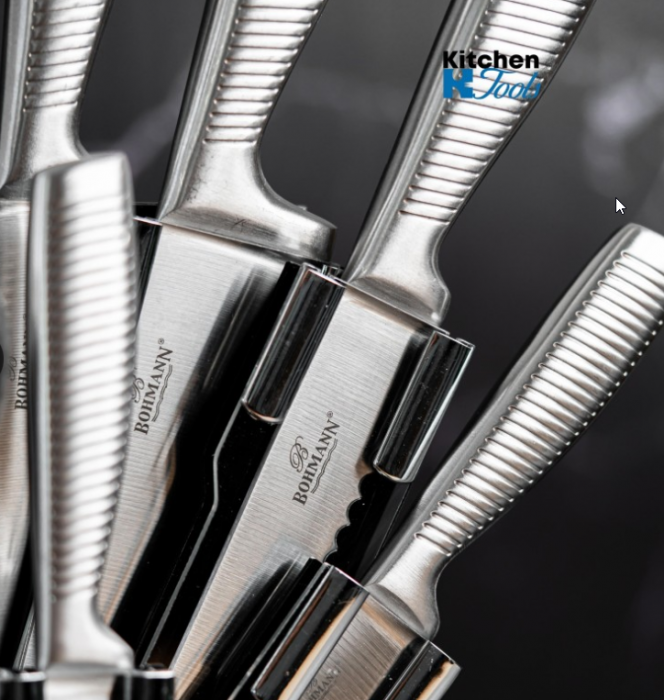 Set de cutite din inox turnat Bohmann, 8 piese, argintiu mat [6]