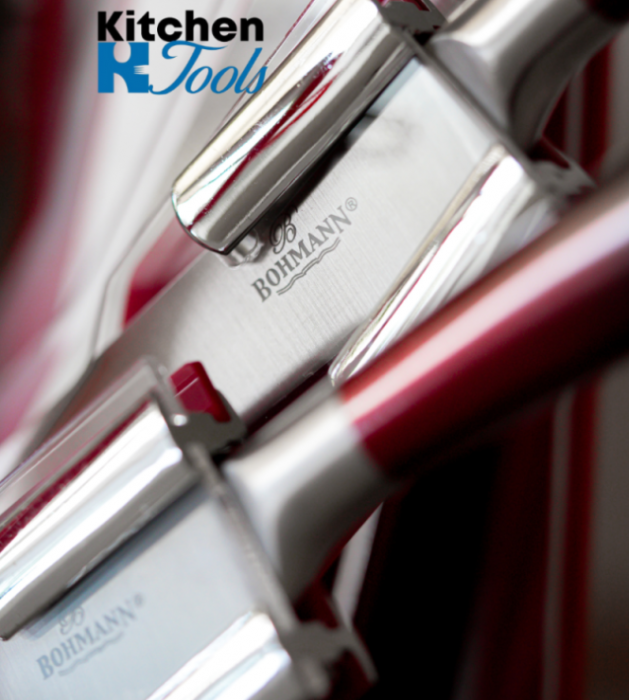 Set de cutite din inox turnat Bohmann, 9 piese, rosu [3]
