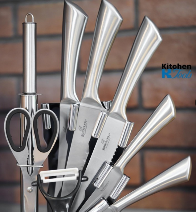 Set de cutite din inox turnat Bohmann, 9 piese, argintiu gri [3]