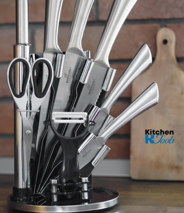 Set de cutite din inox turnat Bohmann, 9 piese, argintiu gri [4]