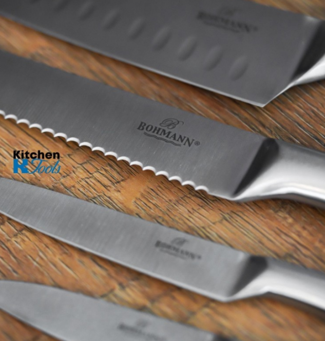 Set de cutite din inox turnat Bohmann, 9 piese, argintiu gri [2]