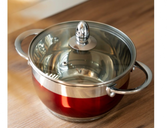 Set 8 piese, cratite inox termorezistente, 1.8l/2.5l/3.5l/5.9l, Bohmann, Rosu [3]