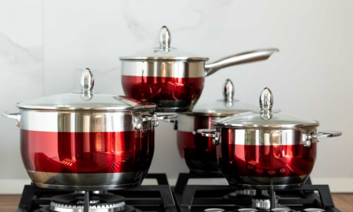 Set 8 piese, cratite inox termorezistente, 1.8l/2.5l/3.5l/5.9l, Bohmann, Rosu [7]