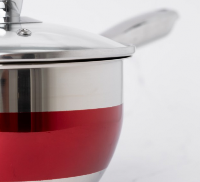 Set 8 piese, cratite inox termorezistente, 1.8l/2.5l/3.5l/5.9l, Bohmann, Rosu [8]