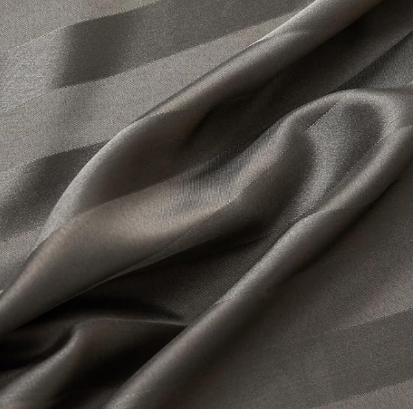 Cearceaf 180×200 cm Satin Anthracite cu Dungi – Respirant, Elastic Integral, Bonnet 15–30 cm [6]