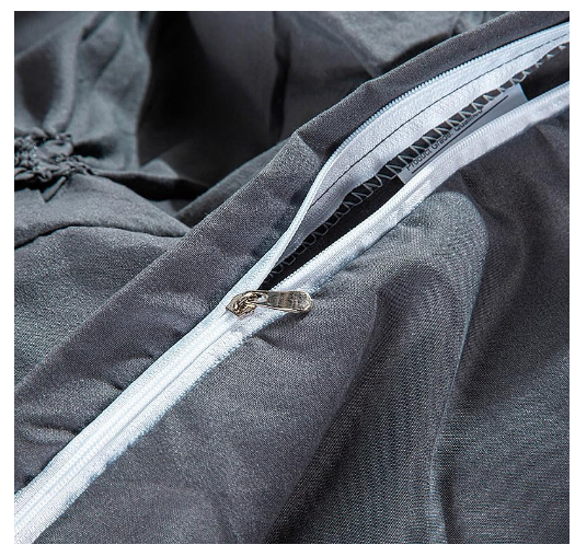 Set husă pilotă pliuri (pleated) din microfibră, neagra, set dublu 220×240 cm + 2 fețe pernă 65×65 cm, cu fermoar [4]
