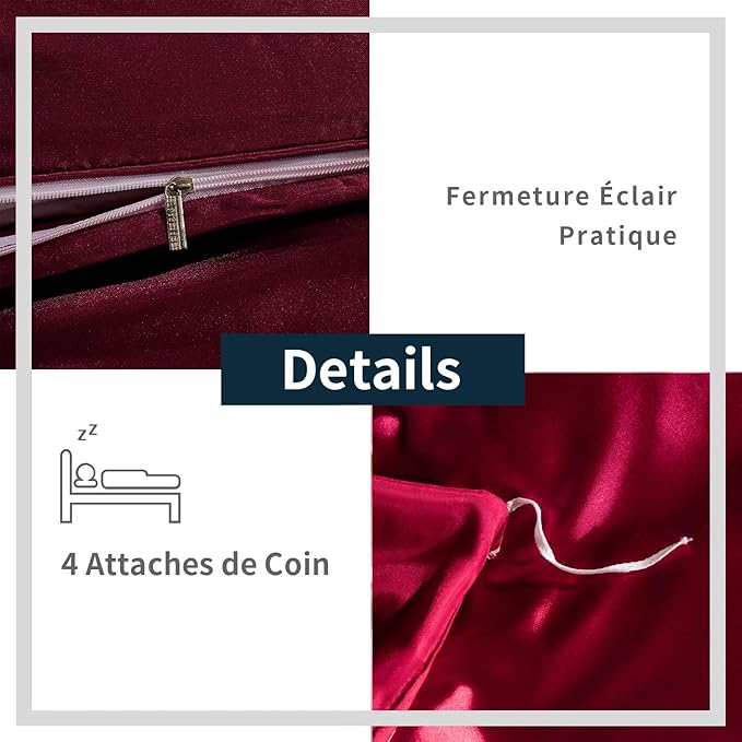 Set husa pilota Freyamy, rosu vin – 240x260cm si 2 fete de perna 65x65 cm, lux, material premium, marime Double [6]