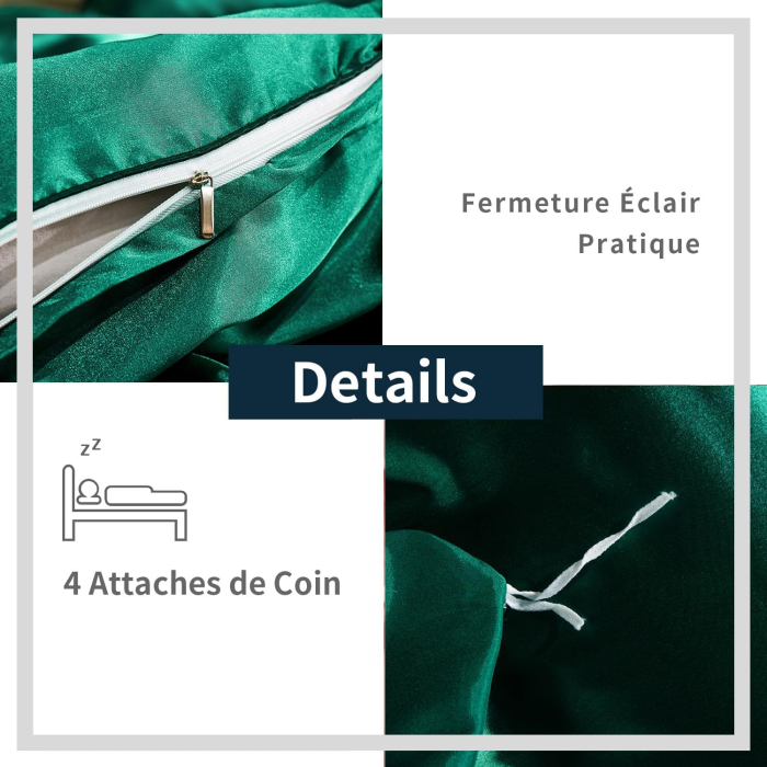 Set husa pilota Freyamy, verde inchis – 200x200cm si 2 fete de perna 65x65 cm, lux, material premium, marime Double [6]