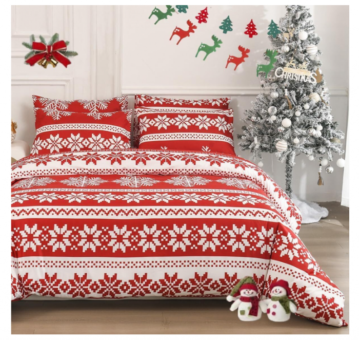 Set husa pilota, Christmas Snowflake 135×200 cm  + față pernă 80×80 cm [2]