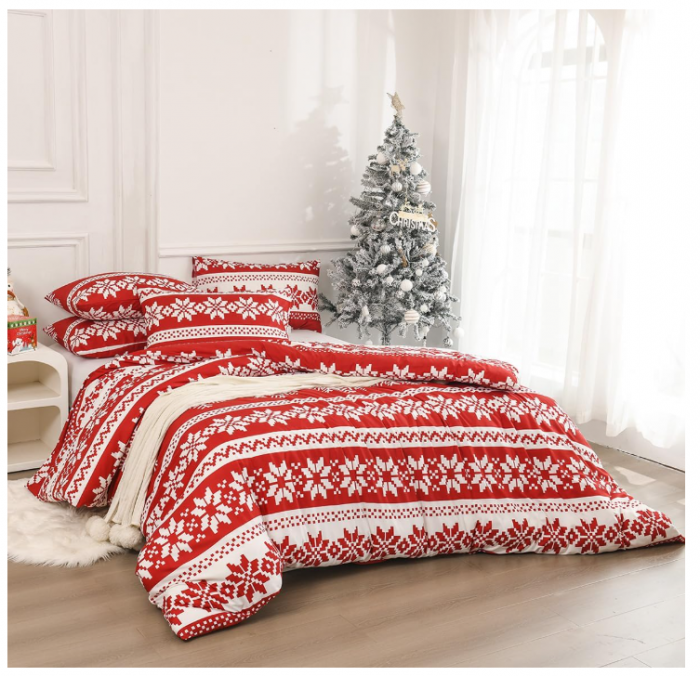 Set husa pilota, Christmas Snowflake 135×200 cm  + față pernă 80×80 cm [5]