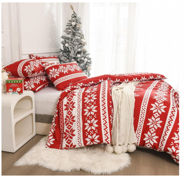 Set husa pilota, Christmas Snowflake 135×200 cm  + față pernă 80×80 cm [3]
