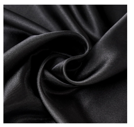 Set husă pilotă satin negru-alb 240×260 cm + 2 fețe pernă 65×65 cm, textură mătăsoasă și fermoar [7]