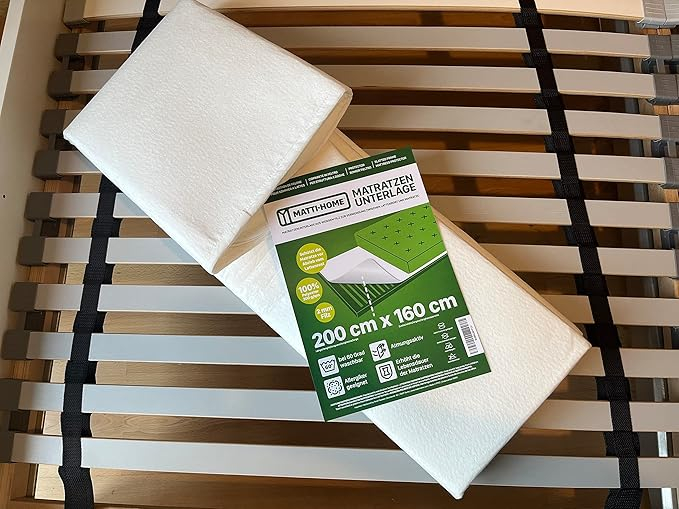 Protectie Saltea din Fetru pentru Cadru cu Sipci 160x200 cm, Suport Respirabil din Poliester 100%, Strat de Protectie pentru Saltea [4]