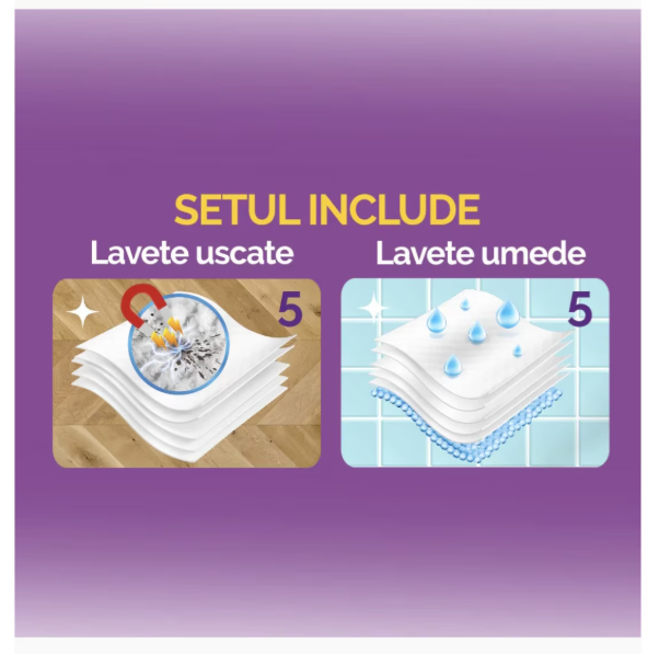 Set Mop OTI No-Touch, 1 Mop + 5 lavete uscate si 5 lavete umede [3]