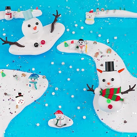 Set Snowman Slime – Lut slime și slime cristalin cu accesorii variate, 360 ml, saculet petrecere copii, cadou aniversar fete și băieți, set DIY [2]