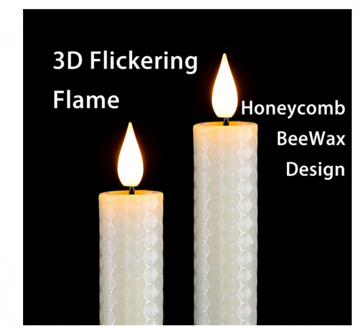 Set 6 lumânări LED tip candelă, cu flacără „dansantă”, alimentate cu baterii, cu telecomandă și temporizator, decor Crăciun & Halloween [3]