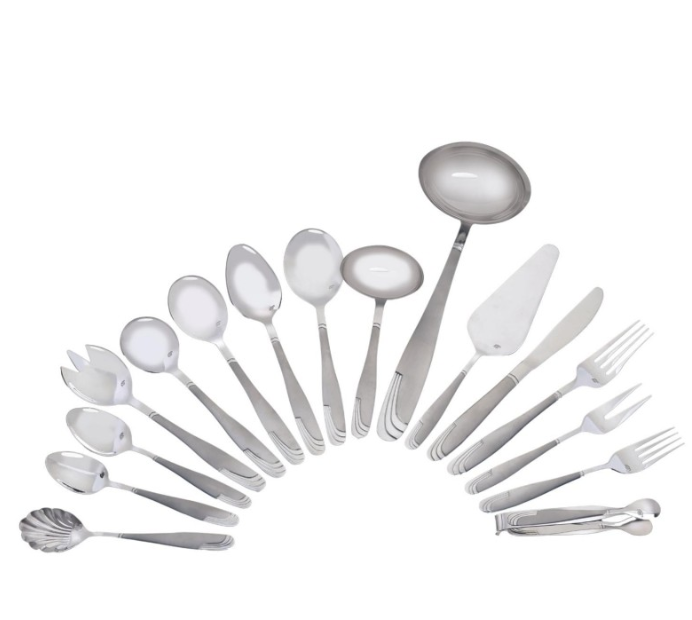 Set tacamuri 72 piese, 12 persoane, argintiu, diplomat [2]