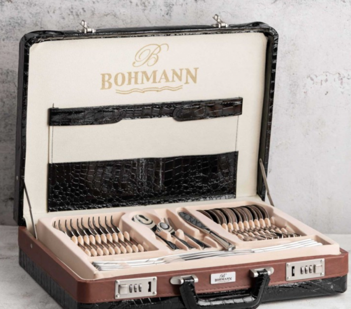 Set tacamuri 72 piese, 12 persoane, argintiu, diplomat [4]