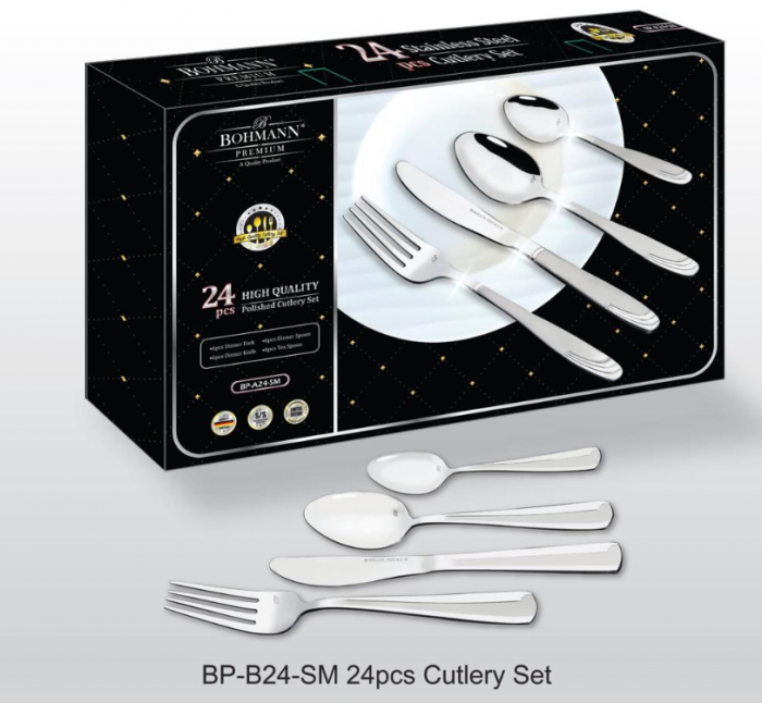 Set tacamuri 24 piese Bohmann Premium BPB24-SM, Otel inoxidabil [2]