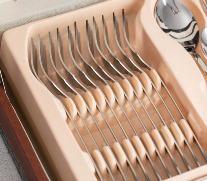 Set tacamuri 72 piese, 12 persoane, argintiu, diplomat [5]