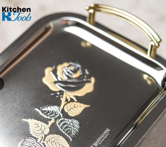 Set tavi pentru servire, 3 piese, manere aurii [3]