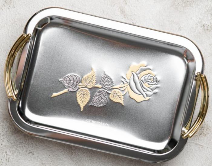 Set tavi pentru servire, 3 piese, manere aurii [5]