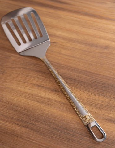 Set ustensile gatit, 7 piese, suport inclus, otel inoxidabil, Rosberg, auriu [3]