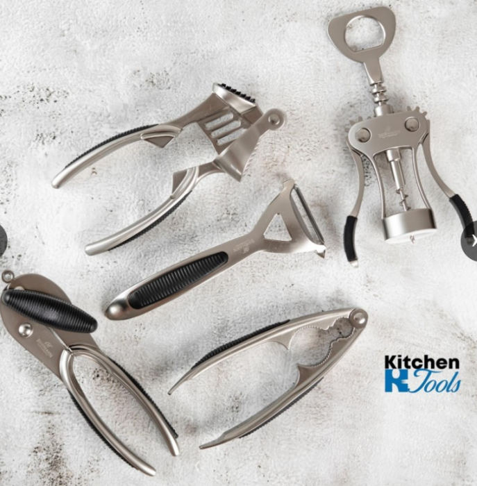 Set ustensile de bucatarie, Bohmann, 6 piese, suport rotativ, inox [3]