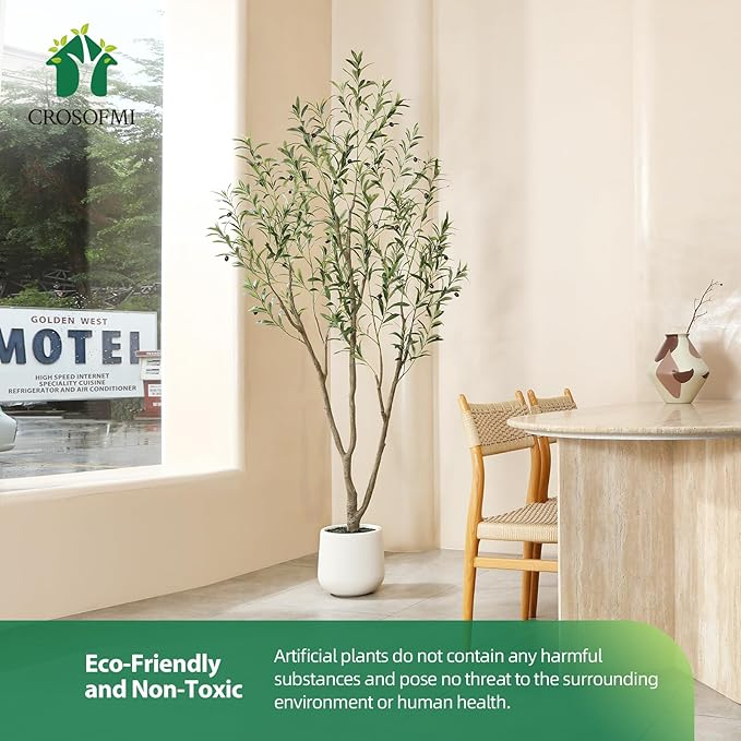 Copac Artificial Maslin 210 cm, Planta Artificiala Mare in Ghiveci din Plastic, Decor Modern pentru Interior sau Exterior, Living, Terasa, Birou [5]