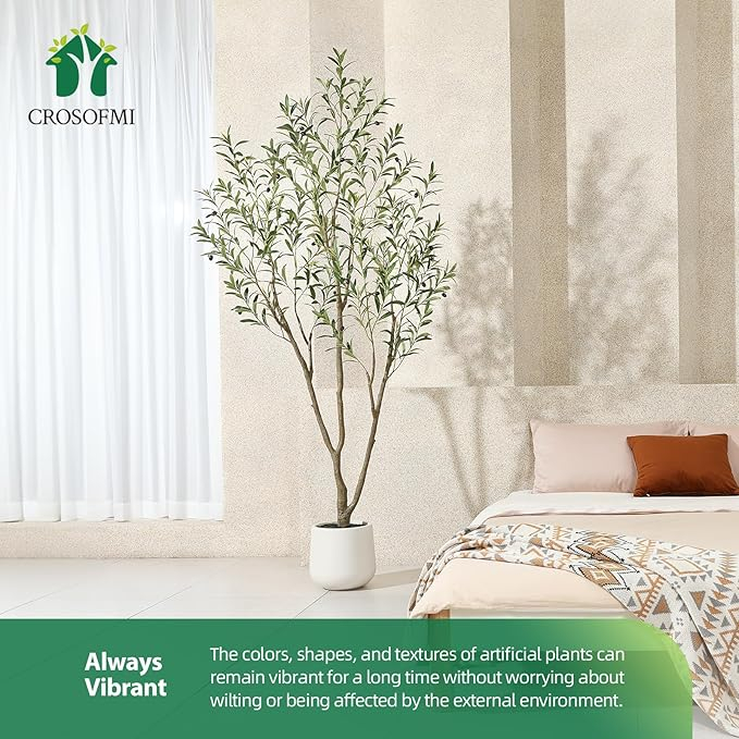 Copac Artificial Maslin 210 cm, Planta Artificiala Mare in Ghiveci din Plastic, Decor Modern pentru Interior sau Exterior, Living, Terasa, Birou [4]