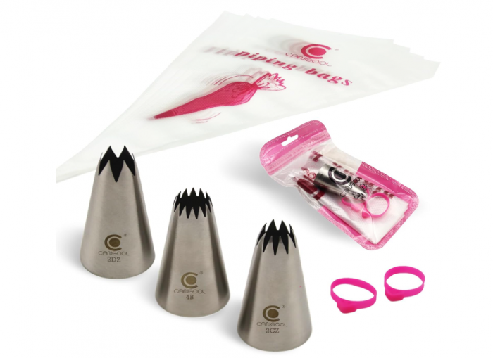 Set 3 duze inox pentru pos de decorat ,   modele  2CZ,  2DZ,  4B + 5 posuri de unica folosinta si 2 cleme