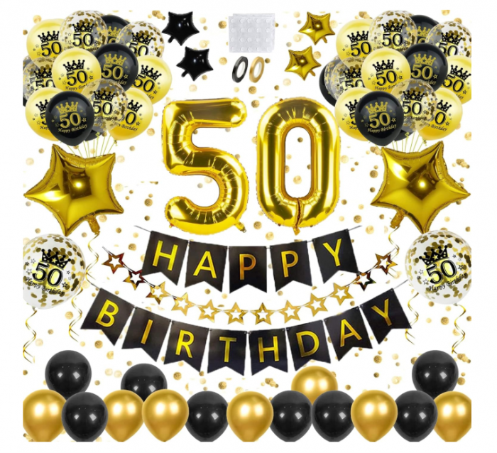 Setul de baloane pentru petreceri Happy Birthday Balloons  50 ani