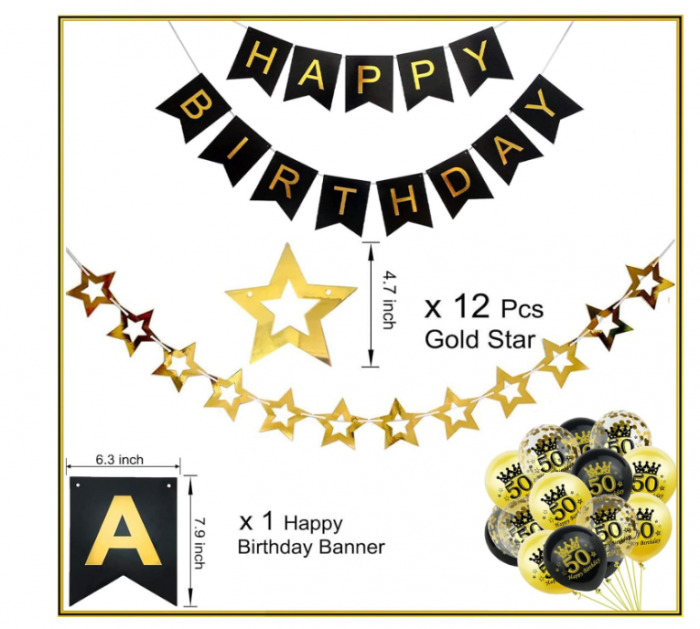 Setul de baloane pentru petreceri Happy Birthday Balloons  50 ani [3]