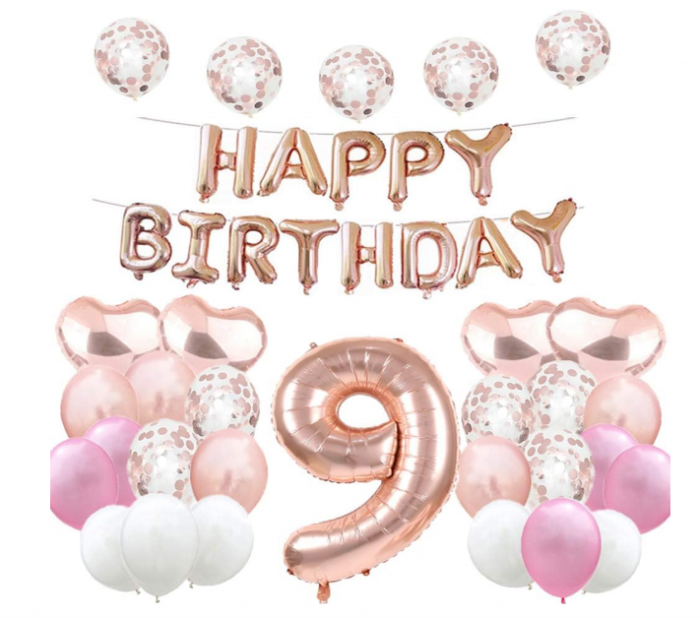 Setul de baloane pentru petreceri Happy Birthday Balloons  9 ani