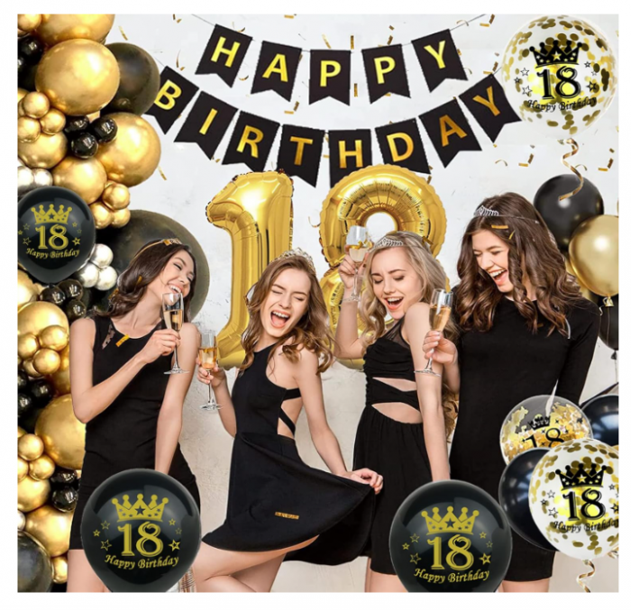 Setul de baloane pentru petreceri Happy Birthday Balloons  18 ani [6]