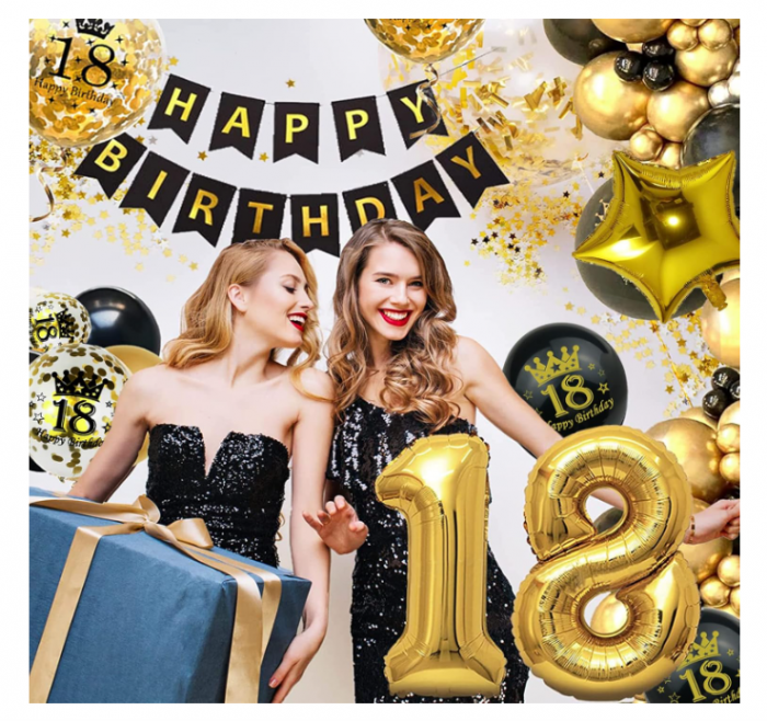 Setul de baloane pentru petreceri Happy Birthday Balloons  18 ani [4]