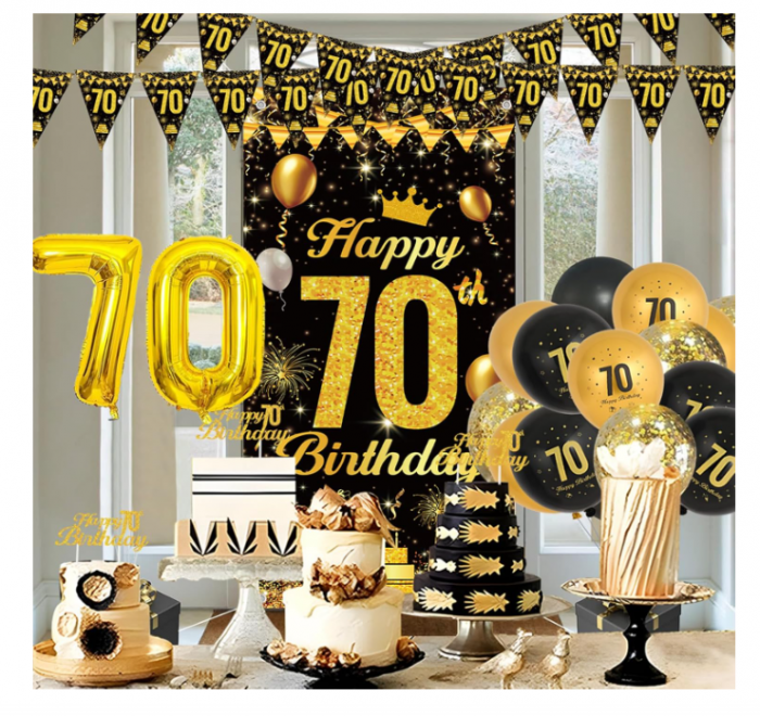 Setul de baloane pentru petreceri Happy Birthday Balloons  70 ani [4]