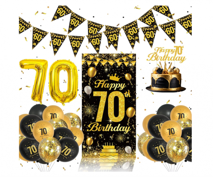 Setul de baloane pentru petreceri Happy Birthday Balloons 70 ani