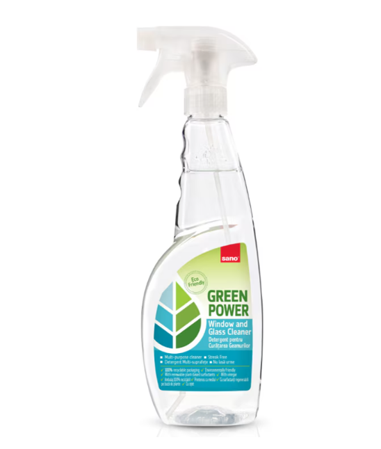 Detergent pentru curatarea geamurilor Sano Green Power, 750 ml