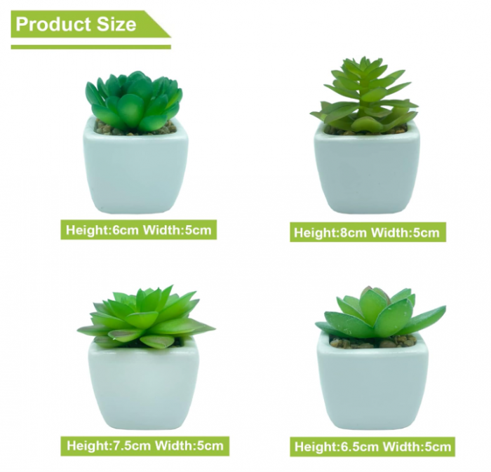 Plante suculente artificiale cu ghiveci, 4 bucăți Mini plante [3]