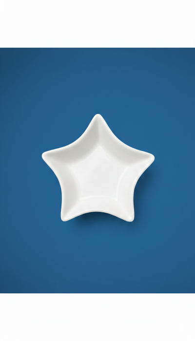 Sosiera din portelan, in forma de stea, alba, pentru sosuri si dressing [5]