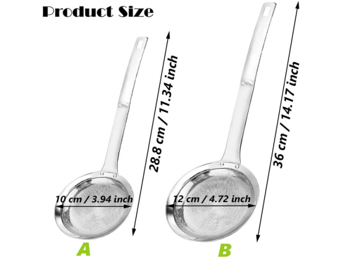 Spumiera inox 10–12 cm – lingură strecurătoare tip „spider”, pentru îndepărtare spumă și resturi [2]