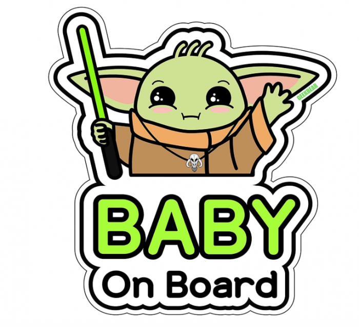 Sticker auto, baby on board, fetita in centura, 18 cm [6]